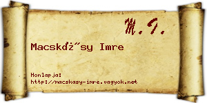 Macskásy Imre névjegykártya