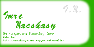 imre macskasy business card